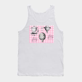 Victorian air balloons on pink gingham Tank Top